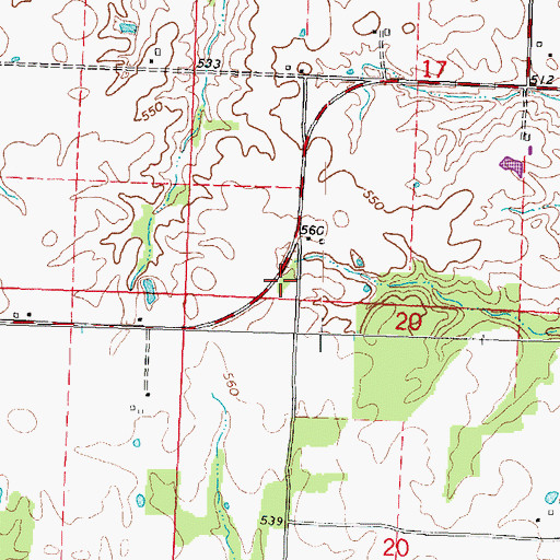 Topographic Map of Oak Grove School (historical), IL