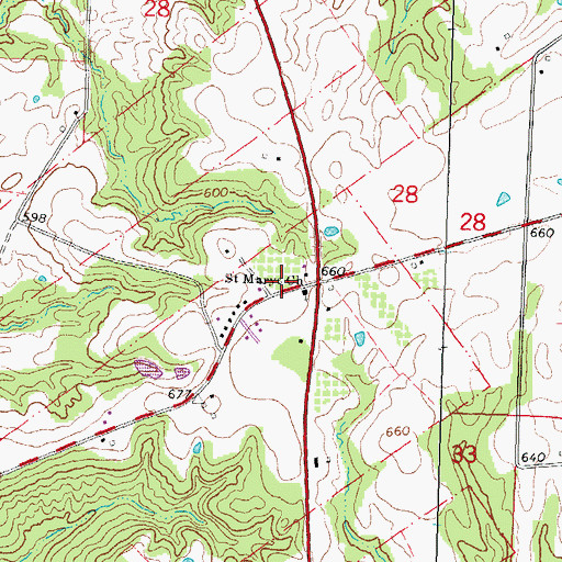 Topographic Map of Oak Ridge School (historical), IL