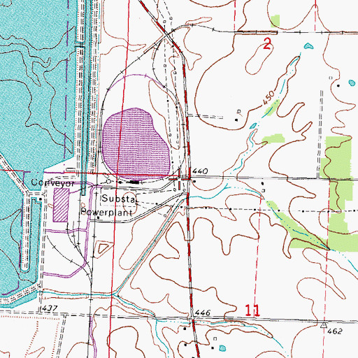 Topographic Map of Pleasant Grove School (historical), IL