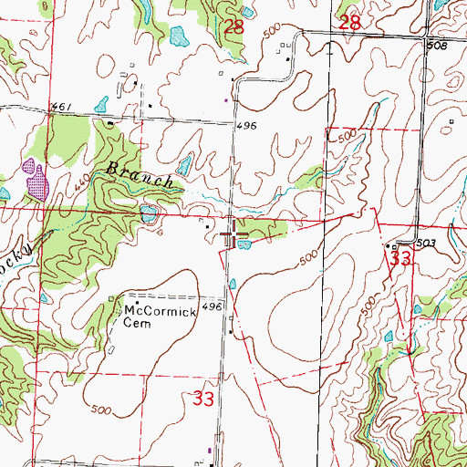Topographic Map of Redoak School (historical), IL