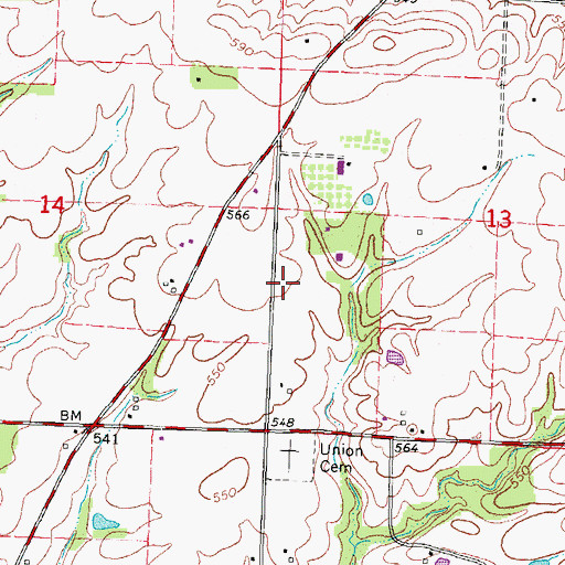 Topographic Map of Salem School (historical), IL