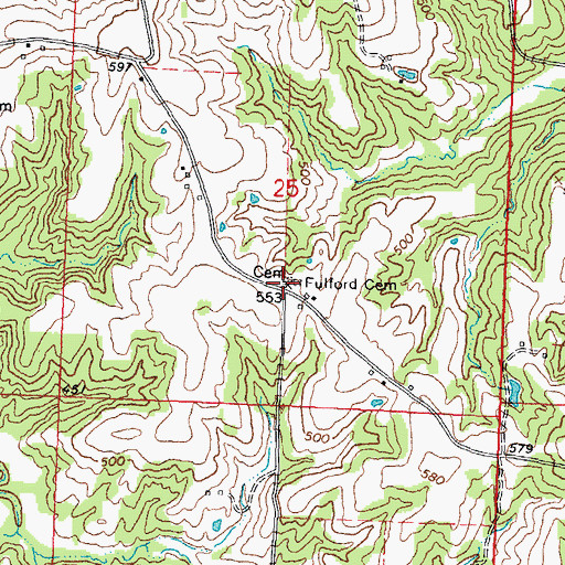 Topographic Map of Springvale School (historical), IL