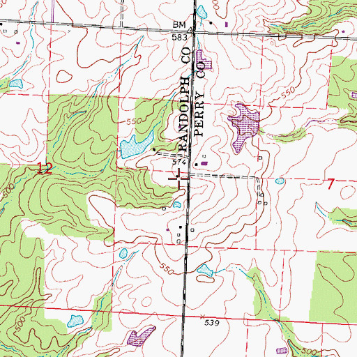 Topographic Map of Union School (historical), IL
