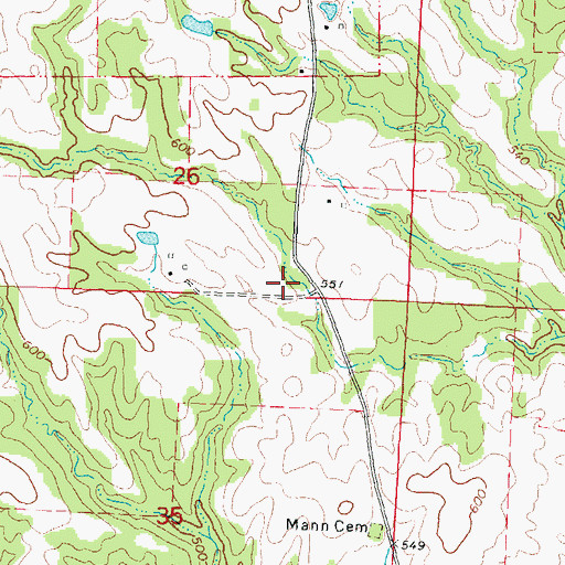 Topographic Map of Walnut Ridge School (historical), IL