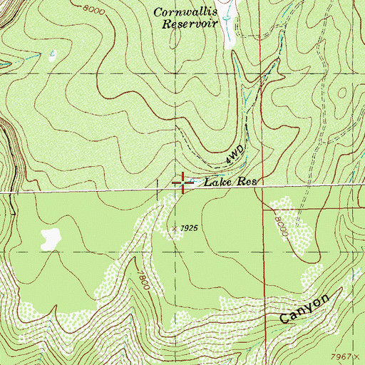 Topographic Map of Lake Reservoir, CO