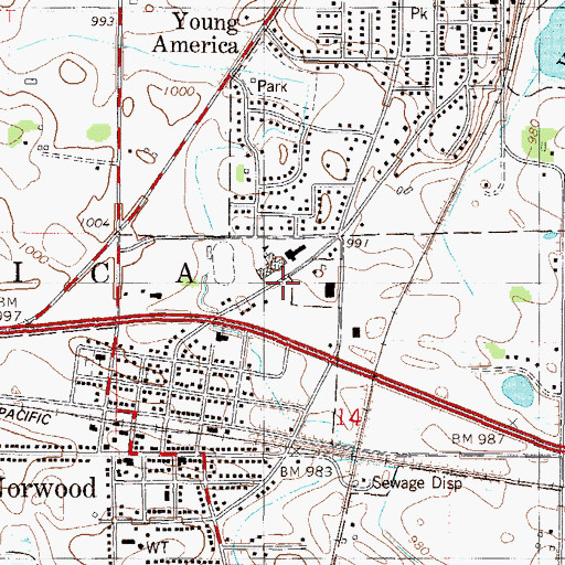Topographic Map of Norwood Young America, MN