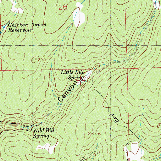 Topographic Map of Little Bill Spring, CO