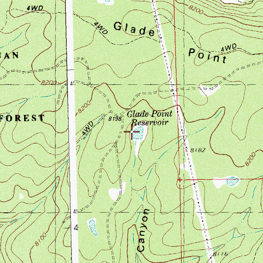 Topographic Map of Glade Point Reservoir, CO