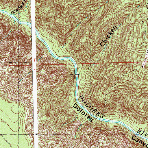 Topographic Map of Chicken Aspen Canyon, CO