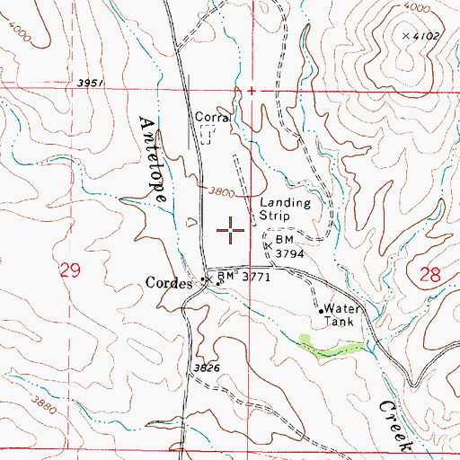 Topographic Map of Cordes Airport (historical), AZ