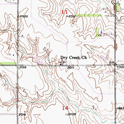 Topographic Map of Loup Fork Cemetery, NE