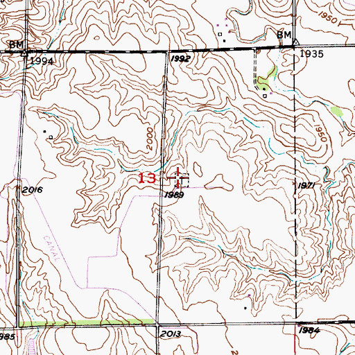 Topographic Map of Saint Anthony Cemetery, NE