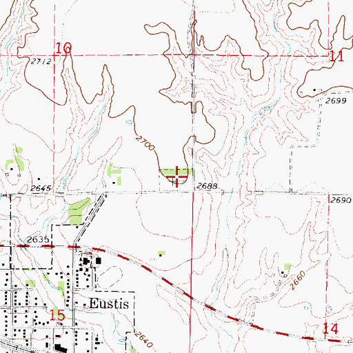 Topographic Map of Eustis Lutheran Cemetery, NE