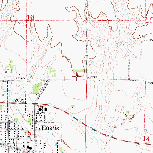 Topographic Map of Eustis Methodist Cemetery, NE