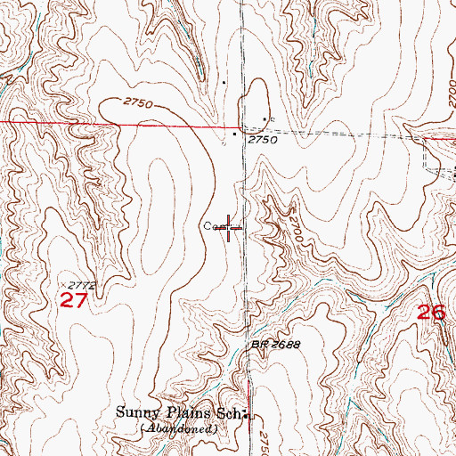Topographic Map of Saint Thomas Cemetery, NE