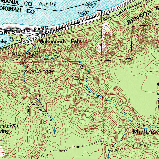 Topographic Map of Wiesendanger Falls, OR
