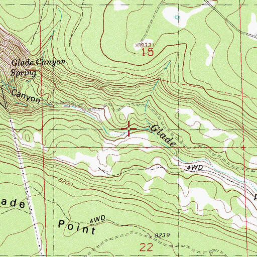 Topographic Map of The Glade, CO