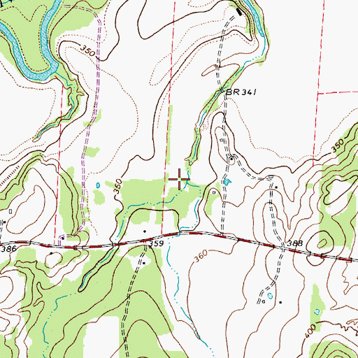Topographic Map of Hausler Branch, TX