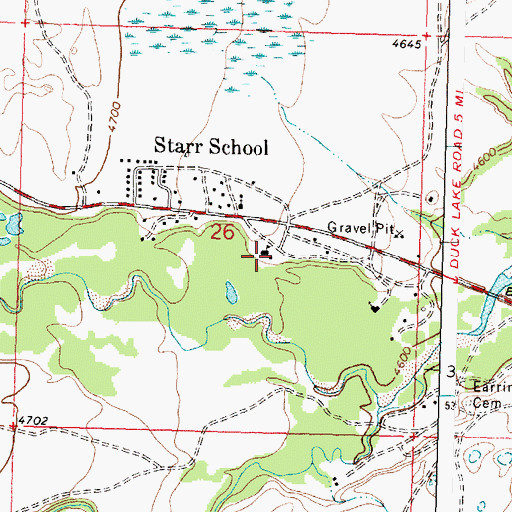 Topographic Map of Starr Elementary School, MT