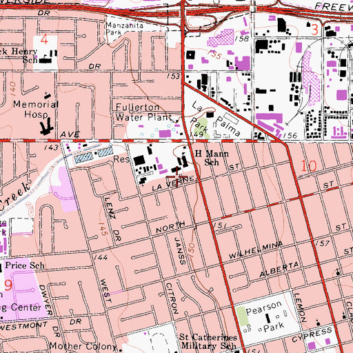 Topographic Map of Anaheim Cultural Arts Center, CA