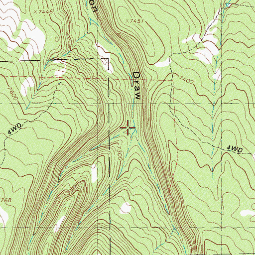 Topographic Map of Cottonwood Draw, CO