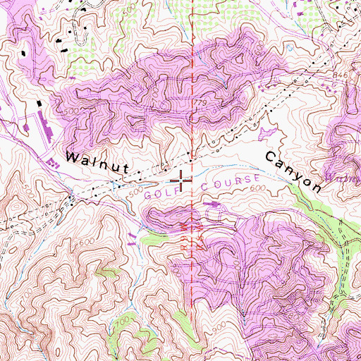Topographic Map of Anaheim Hills Golf Course, CA