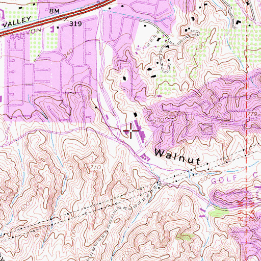 Topographic Map of Anaheim Hills Plaza Shopping Center, CA