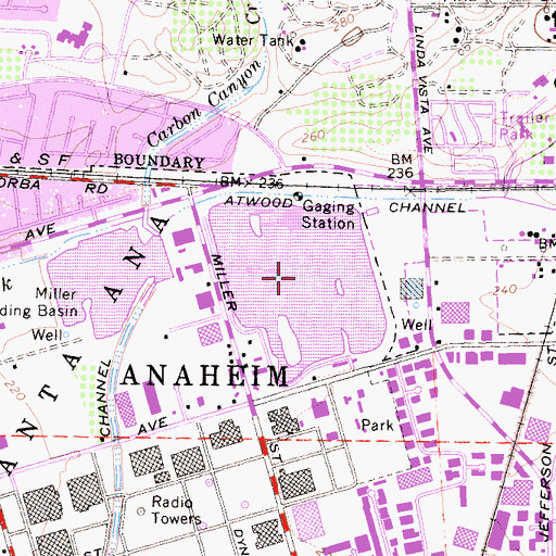 Topographic Map of Anaheim Lake, CA