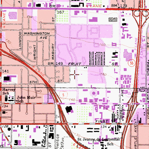 Topographic Map of Cabrillo Park, CA