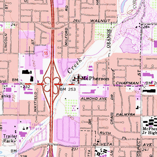 Topographic Map of Chapman Global Medical Center, CA