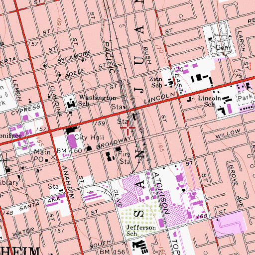 Topographic Map of Citrus Park, CA