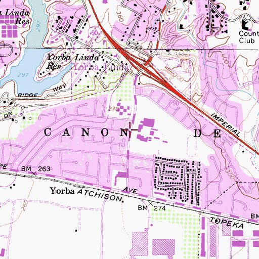 Topographic Map of Esperanza High School, CA
