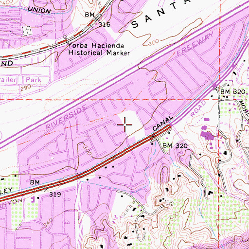 Topographic Map of Eucalyptus Park, CA