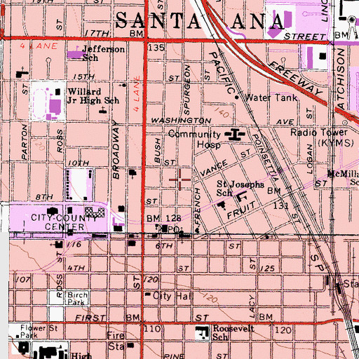 Topographic Map of French Park, CA