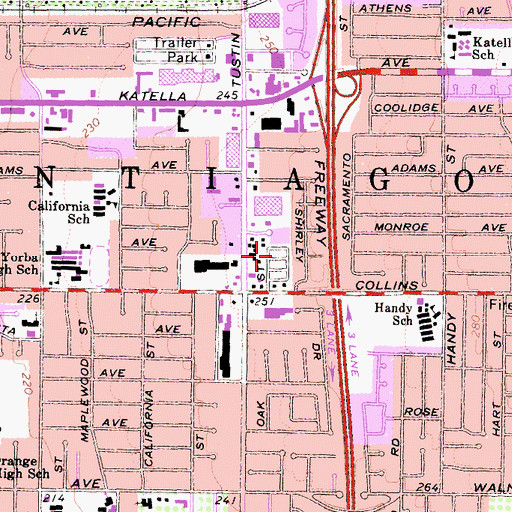 Topographic Map of Goforth Mobile Home Village, CA