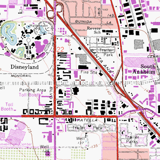 Topographic Map of Grand Park, CA