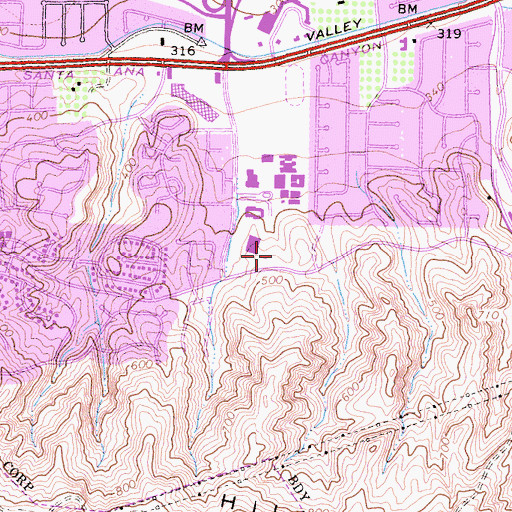 Topographic Map of Imperial Park, CA