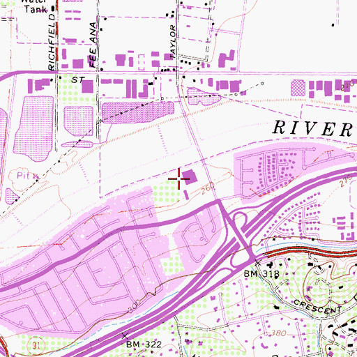 Topographic Map of Kaiser Permanente Hospital, CA