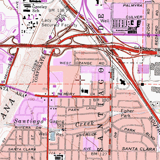 Topographic Map of Leonard Park, CA