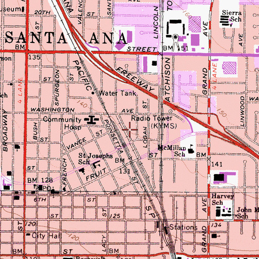 Topographic Map of Logan Park, CA