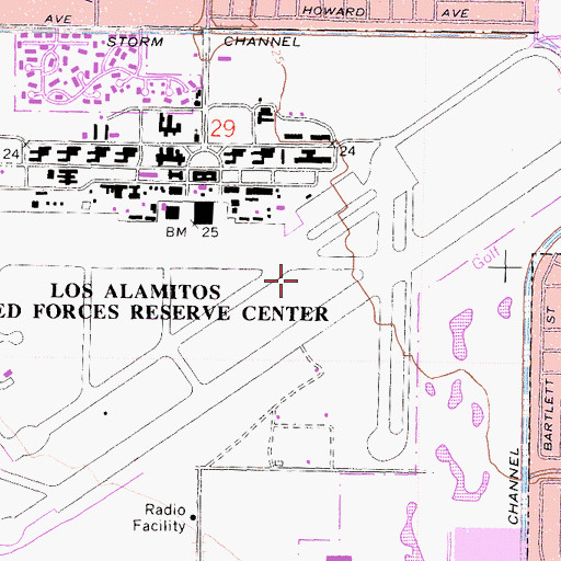 Topographic Map of Los Alamitos Naval Air Station (historical), CA