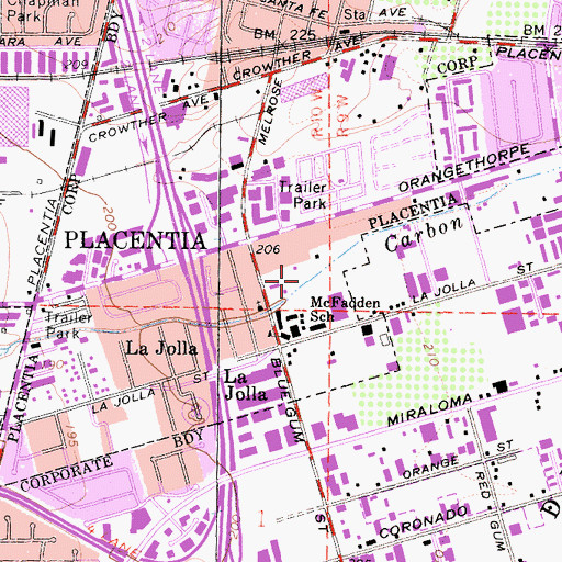 Topographic Map of McFadden Park, CA