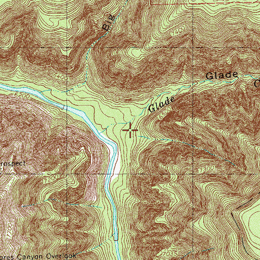 Topographic Map of Glade Creek, CO
