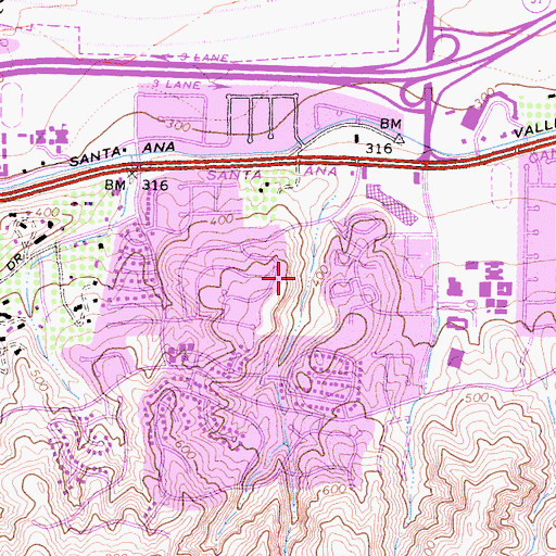 Topographic Map of Pelanconi Park, CA