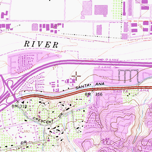 Topographic Map of Peralta Canyon Park, CA