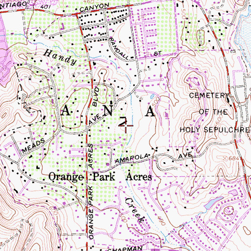 Topographic Map of Ridgeline Country Club, CA