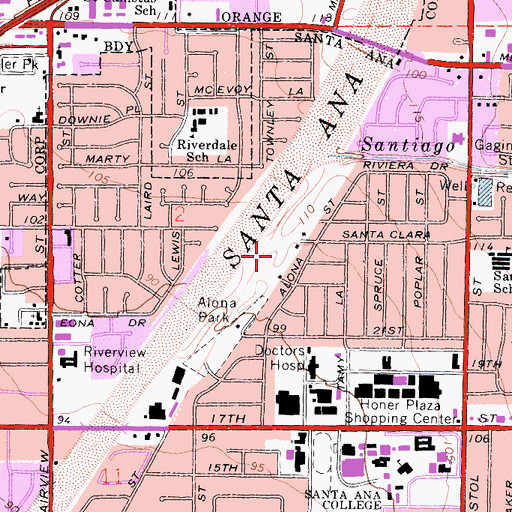 Topographic Map of Riverview Golf Course, CA