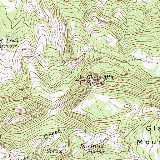 Topographic Map of Glade Mountain Spring, CO