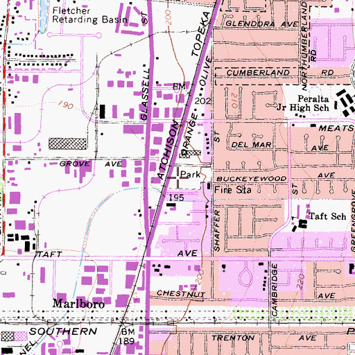 Topographic Map of Shaffer Park, CA