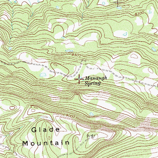 Topographic Map of Manaugh Spring, CO